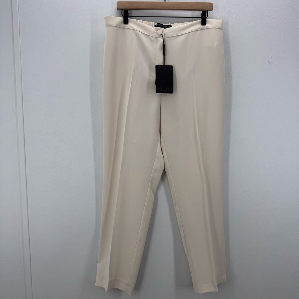 NWT Marina Rinaldi High Waist Slim Pant White/Ivory sz 16 Neutral Capsule Office - Picture 2 of 9